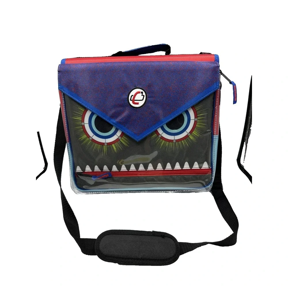 Case-it Monsters Eye Zipper Binder Laptop Case & Pouch‎ red blue 2